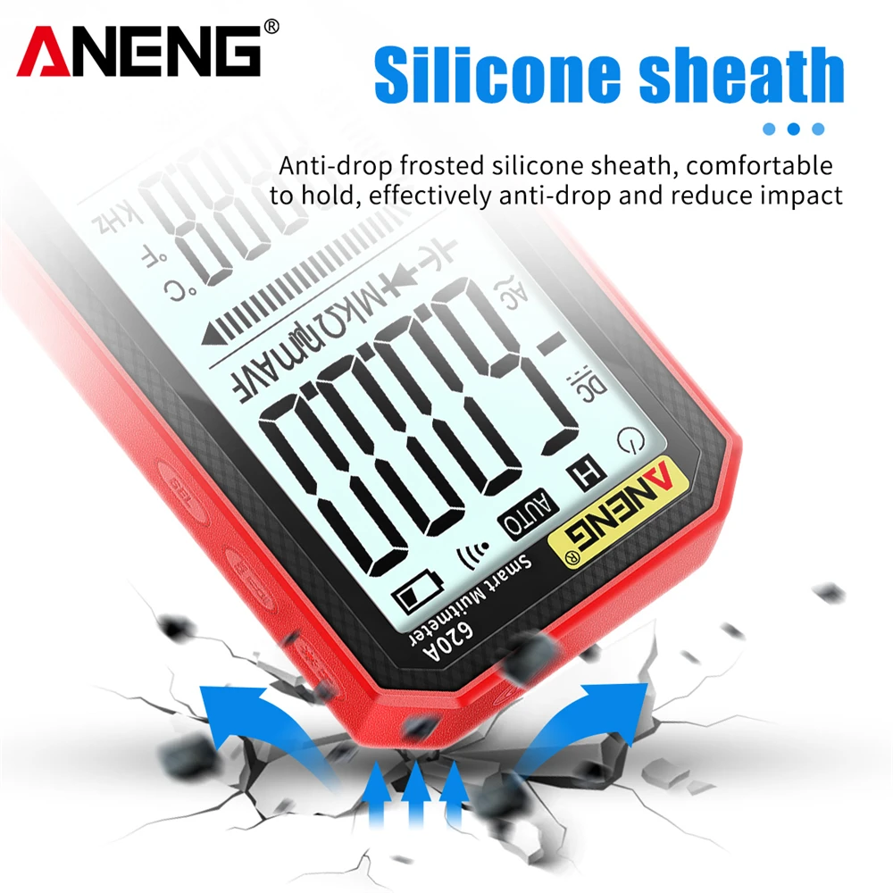 ANENG 620A 6000 Counts Digital Smart Multimeter Transistor Testers True RMS Auto Electrical Capacitance Meter Temp Resistance