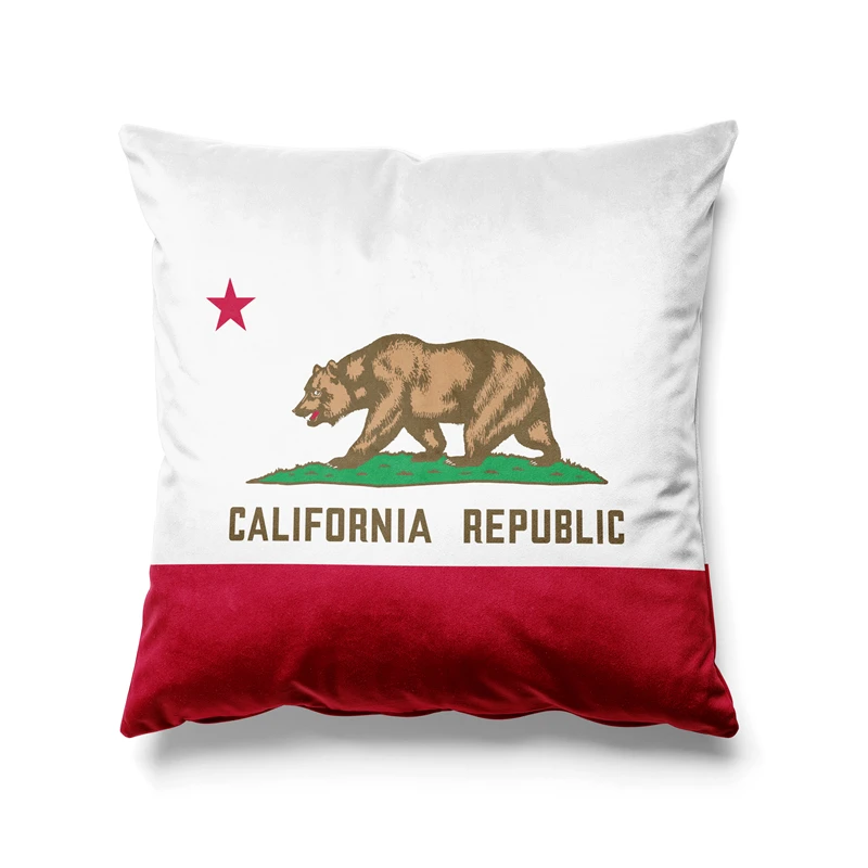 Aertemisi 18'' x 18'' California Bear Flag Square Throw Pillow Cushion Covers Cases Pillowcases for Sofa 45cm x 45cm