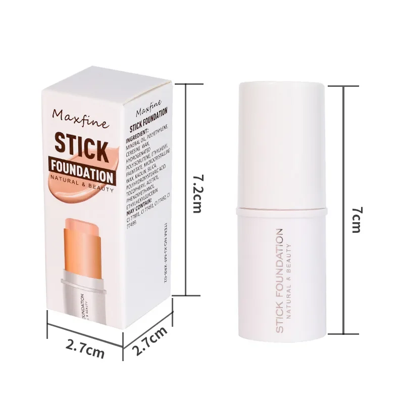 Concealer Matte ringan 6 warna, kosmetik populer mode stik Foundation alami tahan air tekstur ringan 8.5g