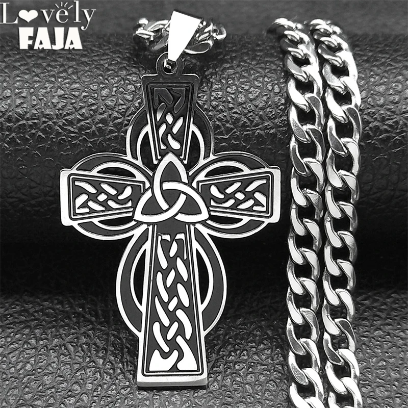 

Vintage Gothic Celtic Knot Nordic Necklace for Men Stainless Steel Silver Color Ancient Talisman Amulet Necklaces Jewelry N9627