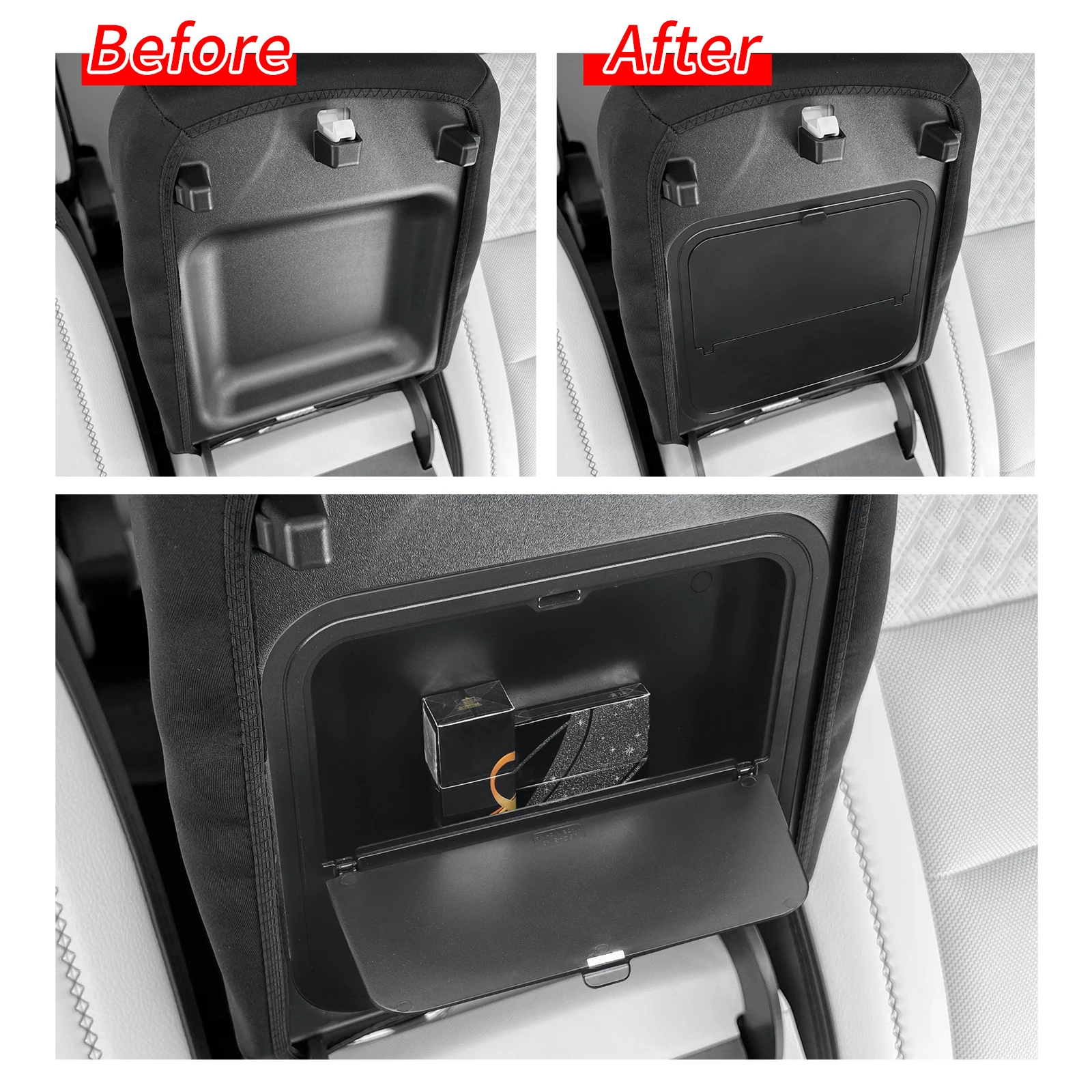 for Chevy Traverse (US Version) 2024-2026 Armrest Hidden Storage Box Car Center Console Case Organizer Accessories Tidying ABS