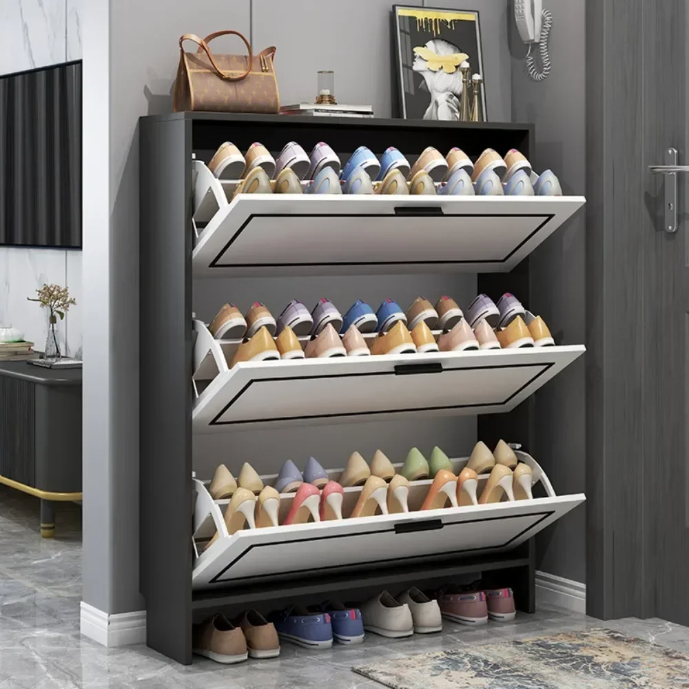 Shoe Cabinets Flip Over Dustproof Shoe Cabinet Large Capacity Storage Simple Modern Entrance Hall Shoe Racks Home Shoes Shelf
