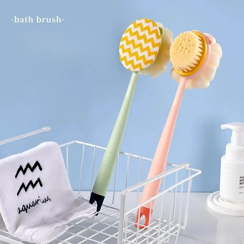 

Двусторонний скребок для спины с длинной ручкой, мягкая и прочная щетина, отшелушивающая щетка для тела для душа, ванны, массажа, очищения