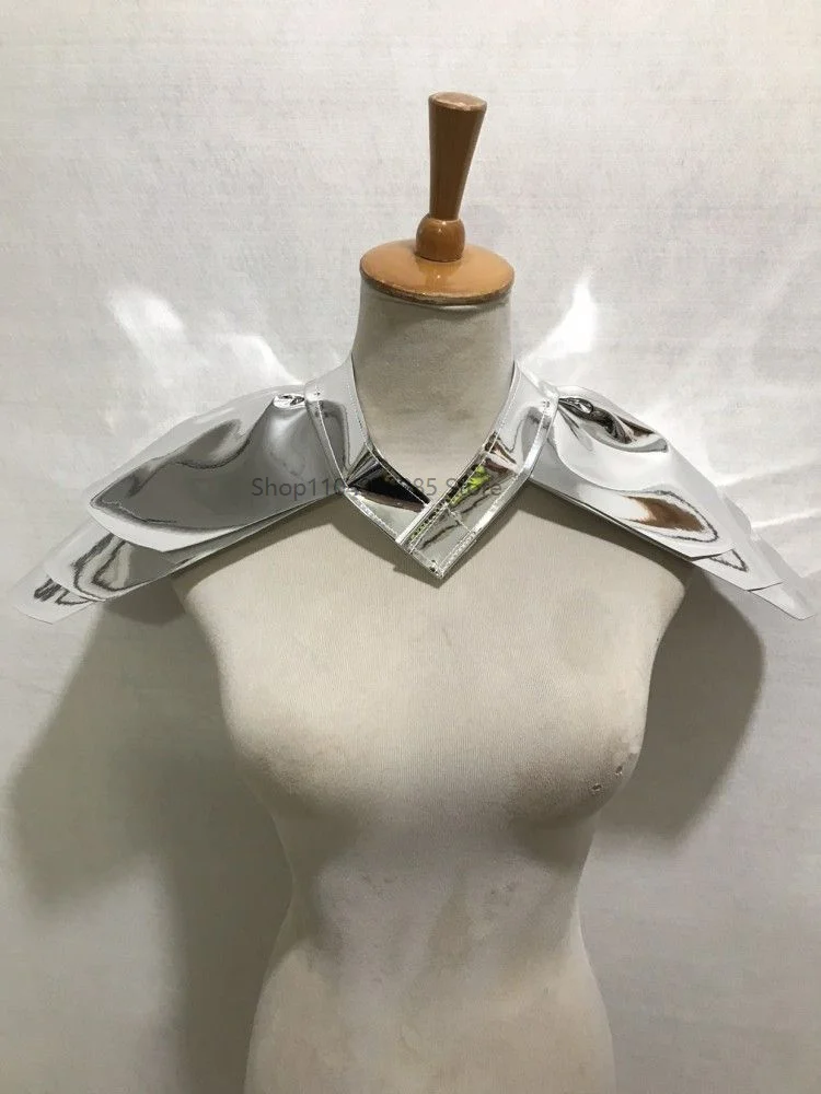 

Silver Shoulder Pads Vest Flying Shoulder Armor Stage Performance Accessories Dance Costume for Women Dancer