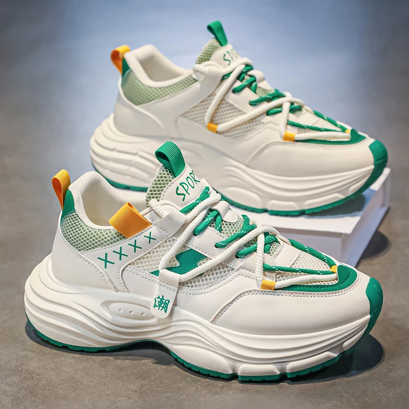 

Men's Spring 2026 Fashionable Running Shoes Anti-slip Sporty Casual Thick Bottom Heightening Dad Trendy Shoes Comfortable Mes...