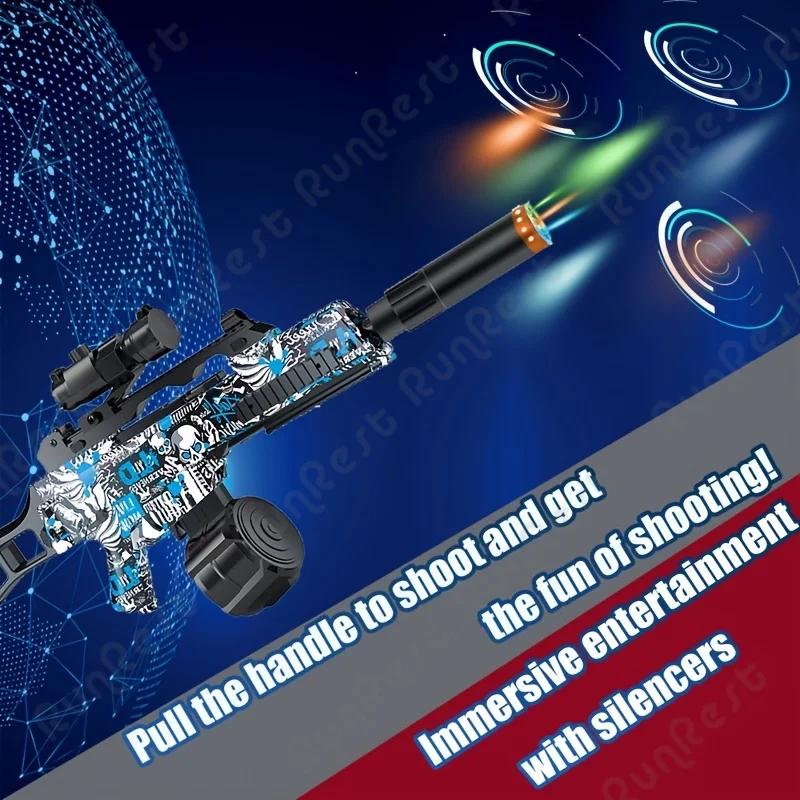 RunRest Blaster Gun, Electric Ball Blaster, พร้อมแฟลช Silencer High Orbeez Gun Performance Cool Toy Gun, ชาร์จ Splatter