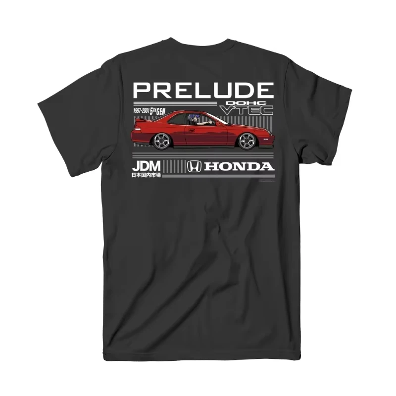 

Summer PRELUDE Car Motorcycle Modified Riding Off-Road Street Racing Work Loose Short Sleeves Honda Men's and Women's T-Shirt