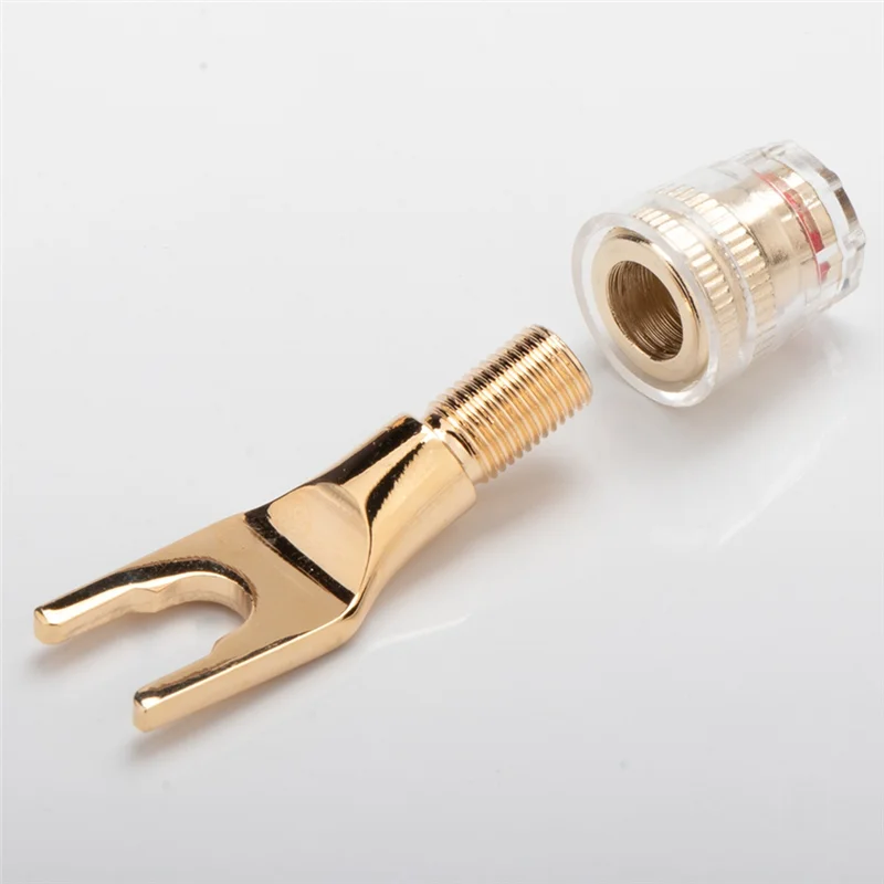 

ABVO-Y-Shaped Hifi Audio Speaker Cable Plug With 4Mm 24K Gold Plated Banana Female Connectors For Quality Sound