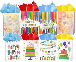 40PCS Birthday Party Kraft Paper Bags Wholesale Gift Gift Packaging Bags Cartoon Customizable Shopping Tote Bags