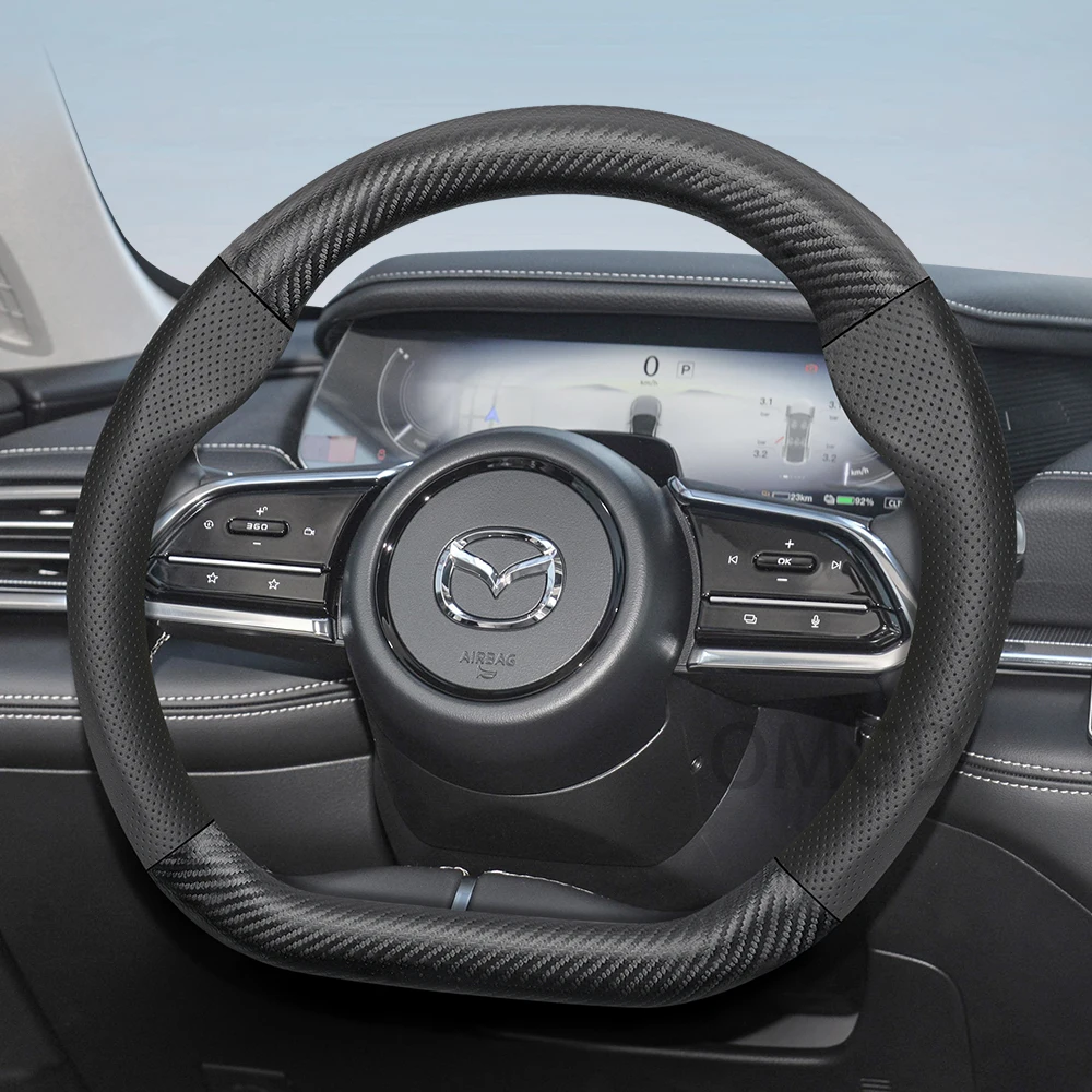 ألياف الكربون عجلة توجيه سيارة غطاء لمازدا Cx5 Cx30 Cx3 6Gh 3Bk 6Gg 3Bm Cx-5 Cx7 Cx50 6Gj Bt50 Cx60 Ez6 323 Mx5 Cx80 Cx9