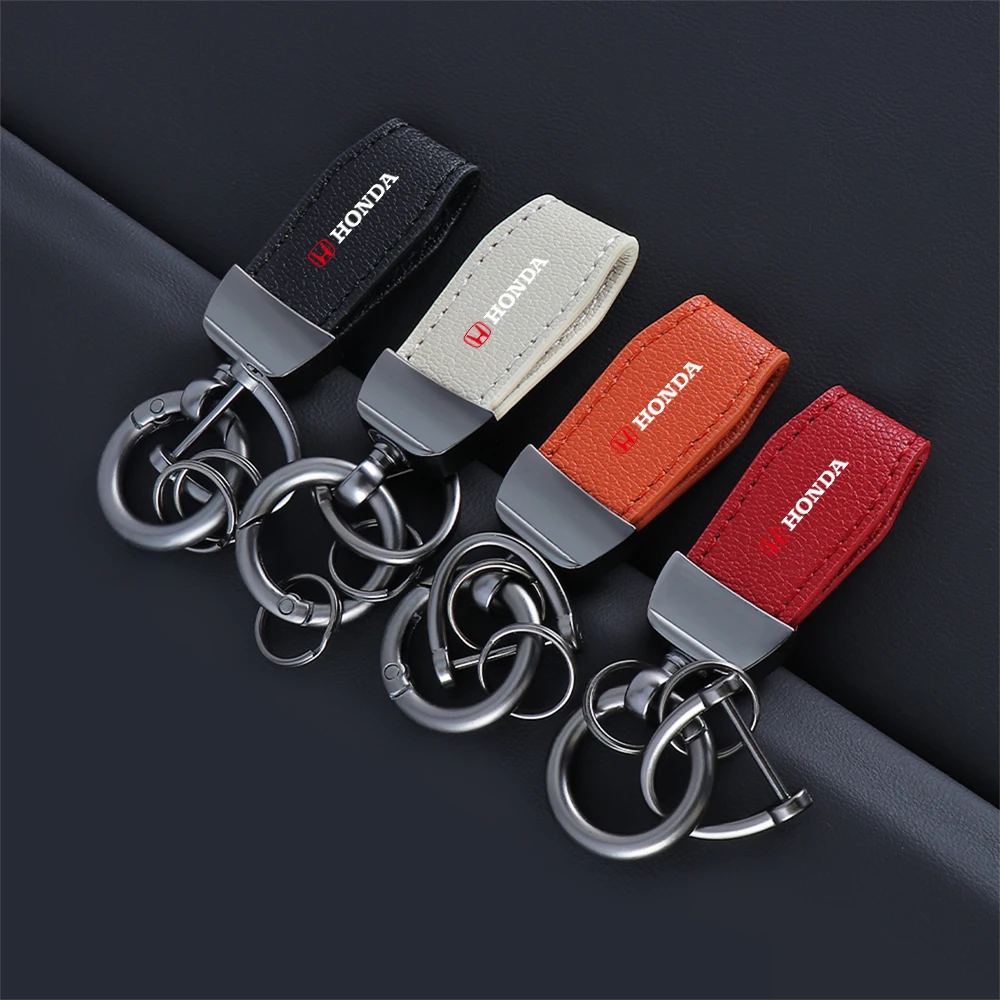 

Брелок-держатель для ключей из искусственной кожи для Honda Civic 10-го и 11-го поколений, HR-V, Jazz, Fit, Accord 7, CR-V, Odyssey, Mugen, CBR, VTX, VFR