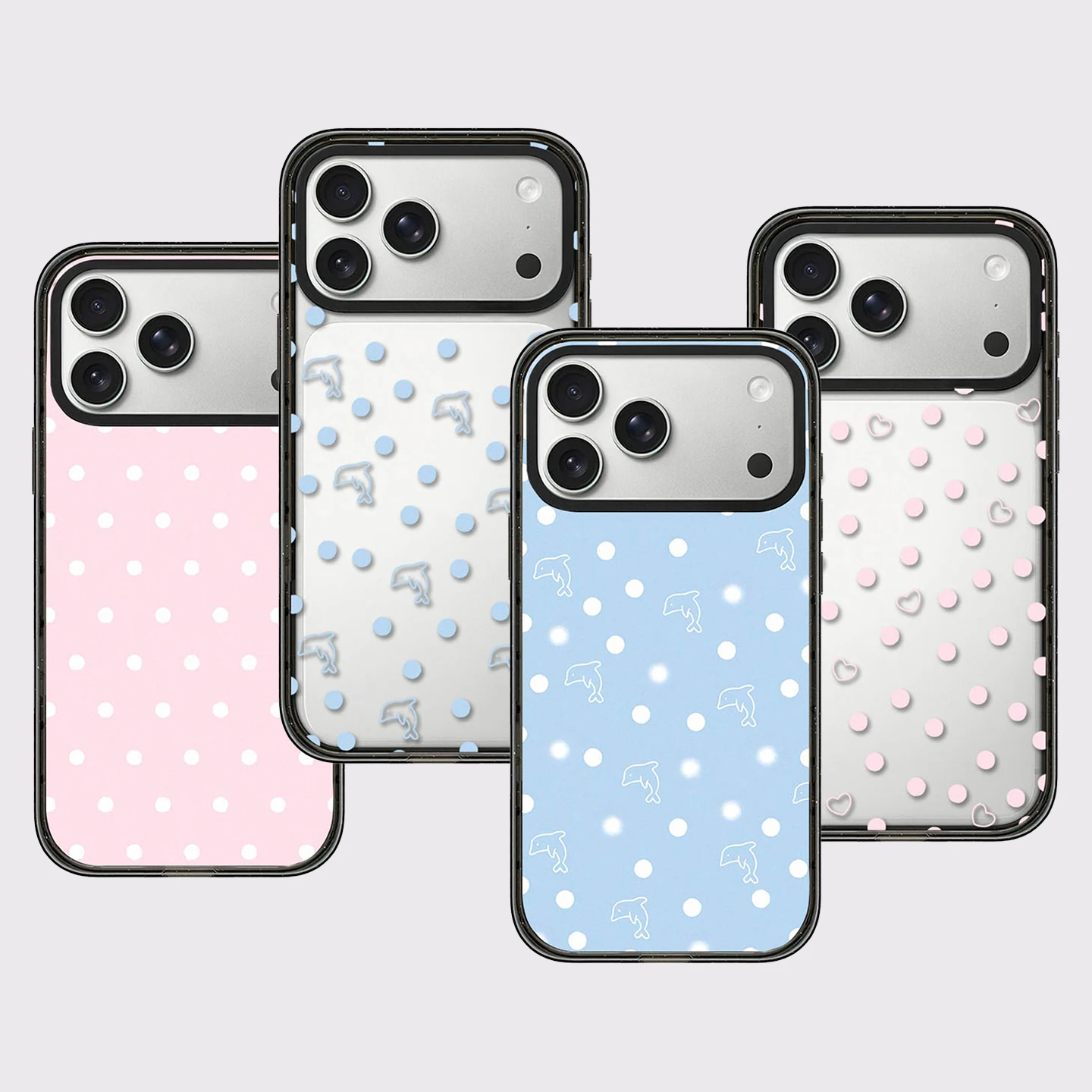 Love Dot Dolphin Impact Black Border Magnetic Phone Case Cover for IPhone 13 14 15 16 17 Pro Max Case for IPhone Air