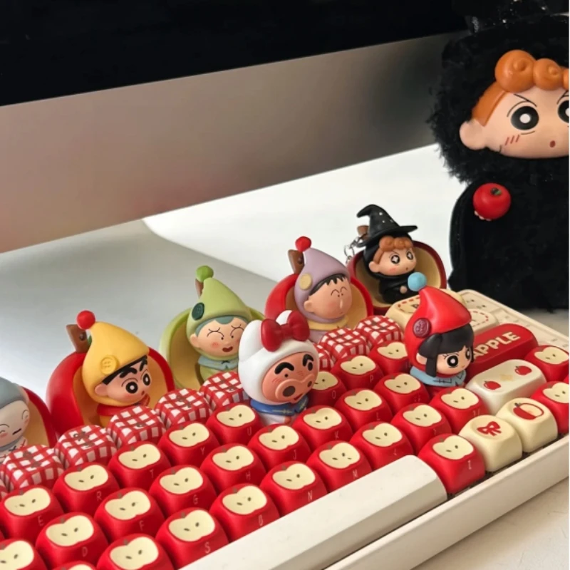 En stock – Authentique Maiwa Crayon Shin-chan Shirokama Windman Dwarf Fairy Tale Knock Knock Keycap Blind Box Jouets Cadeaux