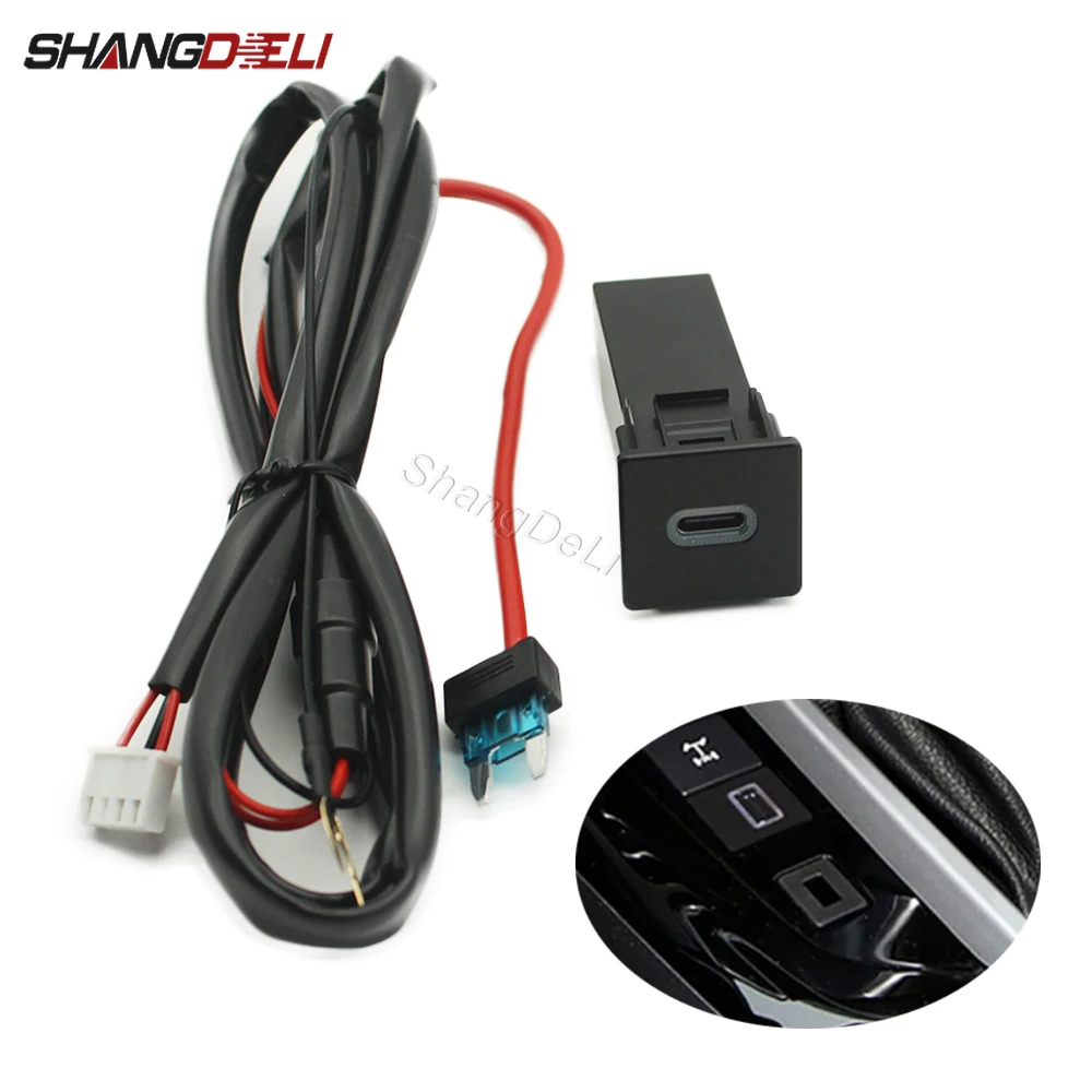 Quick Car Charge Type-C PD Interface Socket Fast Car Charger Adapte For ISUZU D-MAX 2021 2022 2023 Accessories