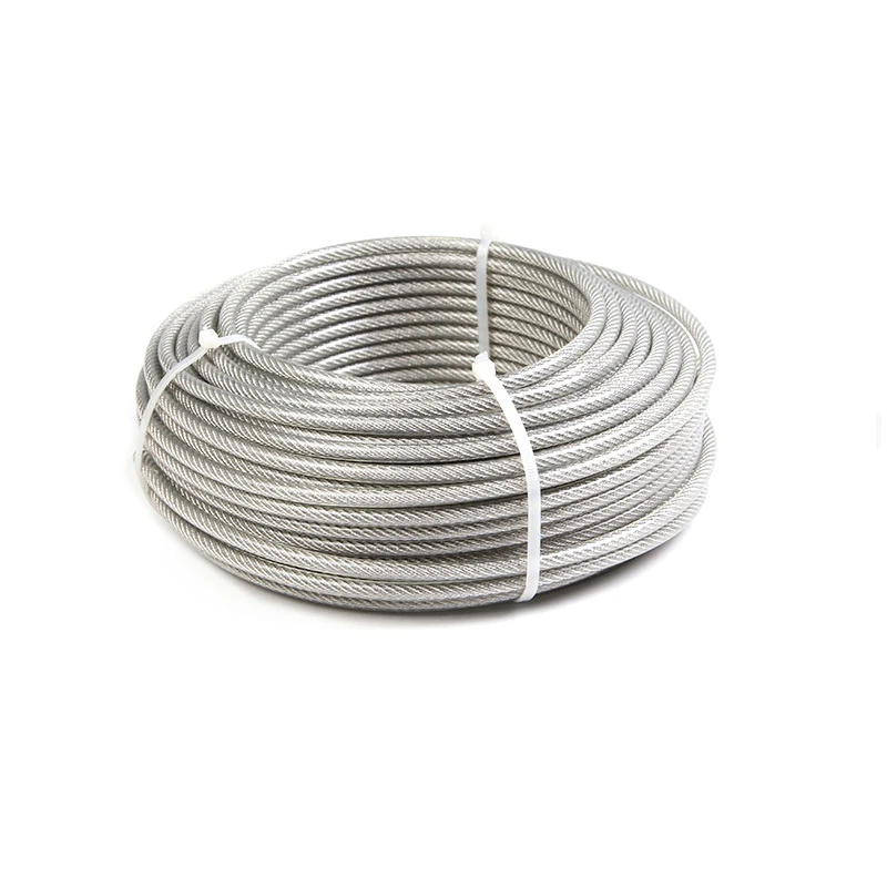 10Meters 304 Stainless Steel Wire Rope With Clear PVC Plastic Coating 0.38 0.6 0.8 1 1.2 1.5 2mm