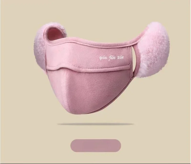 قناع دافئ مضاد للبرد للخريف والشتاء مع حماية للأذن، غطاء أذن نسائي مقاوم للرياح والصقيع، قناع وجه لركوب الدراجات #4