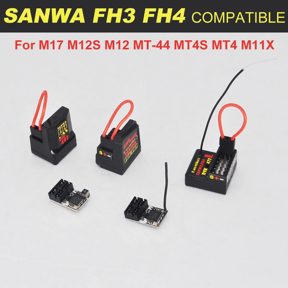 

Sanwa FH3 FH4 4-канальный стандартный и мини-приемник с поверхностью для гоночного дрифта, радиоуправляемого автомобиля Sanwa M17 M12S MT4S M11X Radio