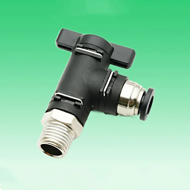 

Fit Tube OD 4 6 8 10 12mm To 1/8" 1/4" 3/8" 1/2" BSP Male Thread Elbow 90 Degree Air Pneumatic Flow Control Manual Valve