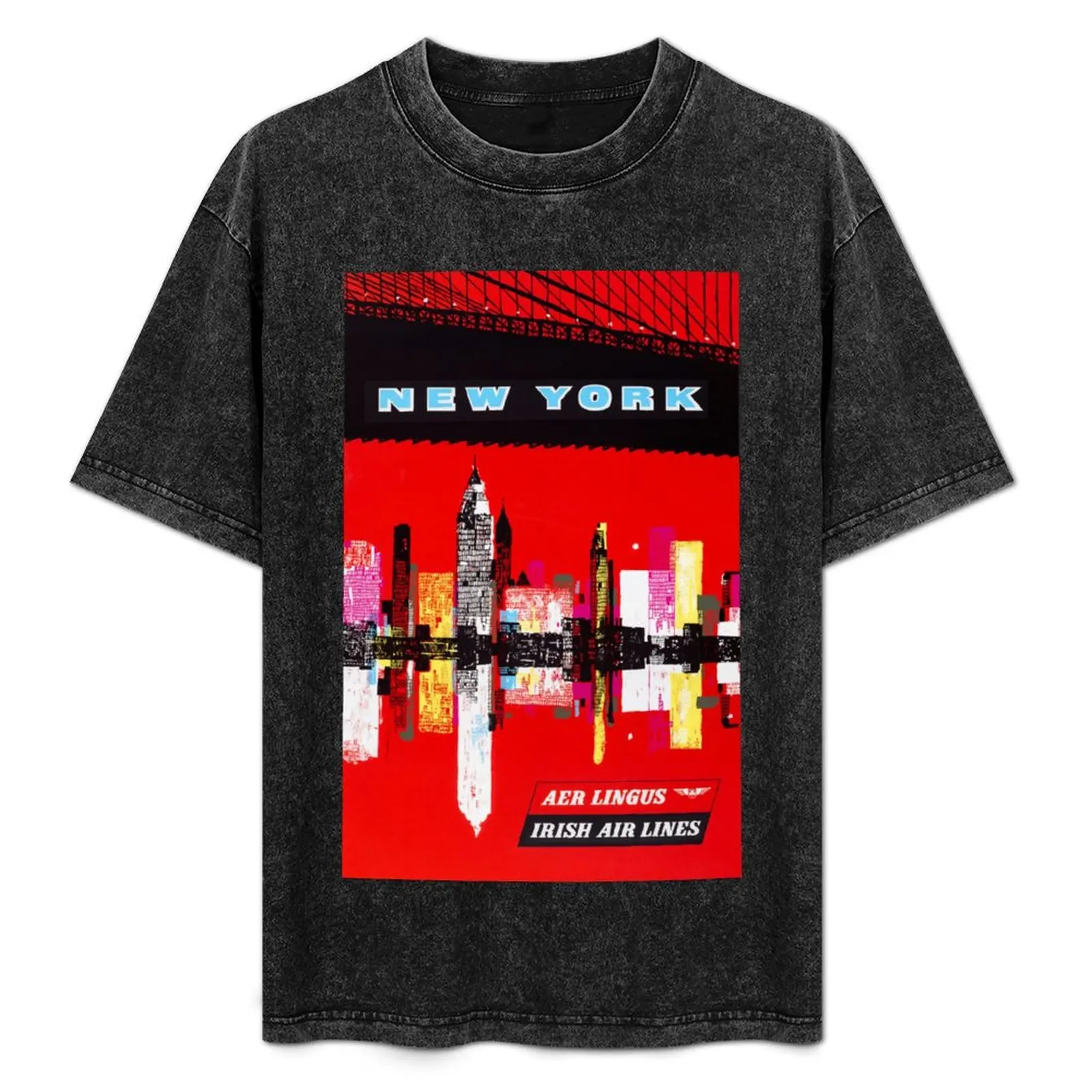 Aer Lingus Irish Air Lines - New York Travel Advertisement T-Shirt custom shirt oversizeds vintage t shirt men