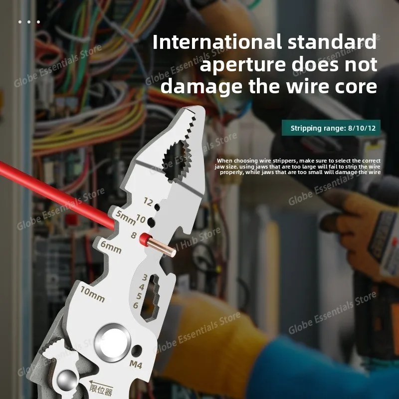 Multifunctional Luya wire stripping pliers, electrician stripping pliers, cable pliers, Luya open-loop wire splitter