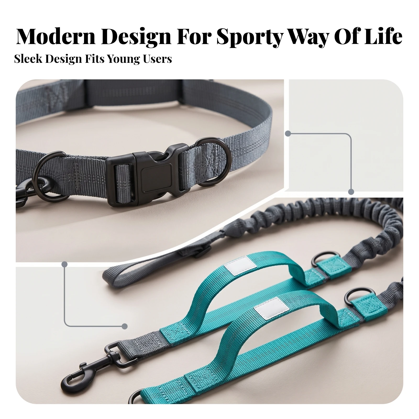 Pouch Pocket Adjustable Shock Absorbing Waist Belt Leash Set Handsunrestricted Dog Leash Set