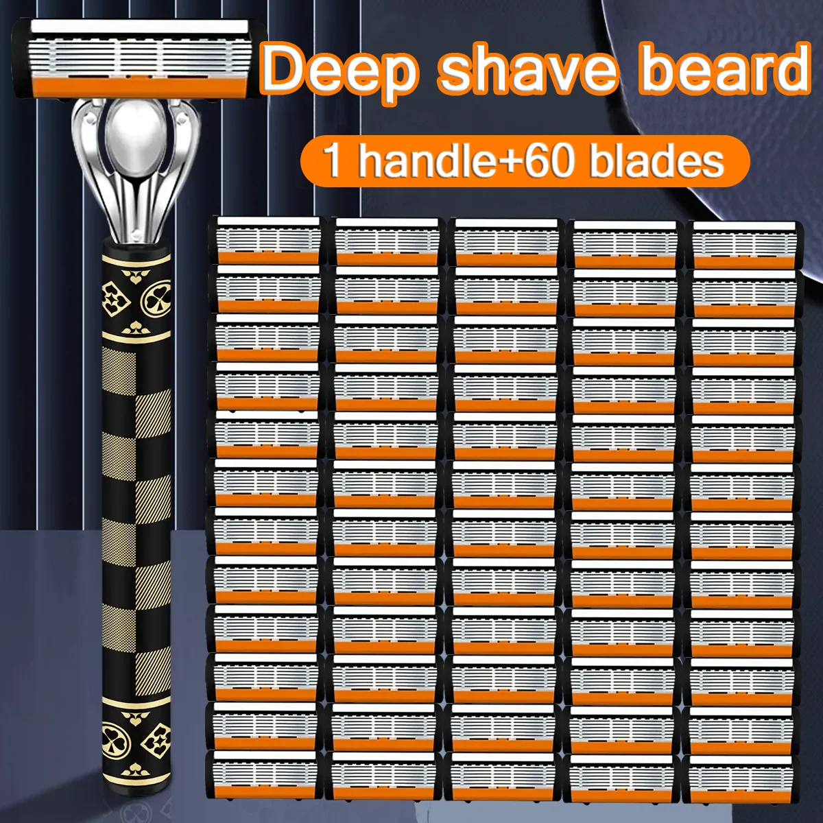 7-layer orange handle safety razor stainless steel progressive blade easy to shave men's shaving and women's hair removal