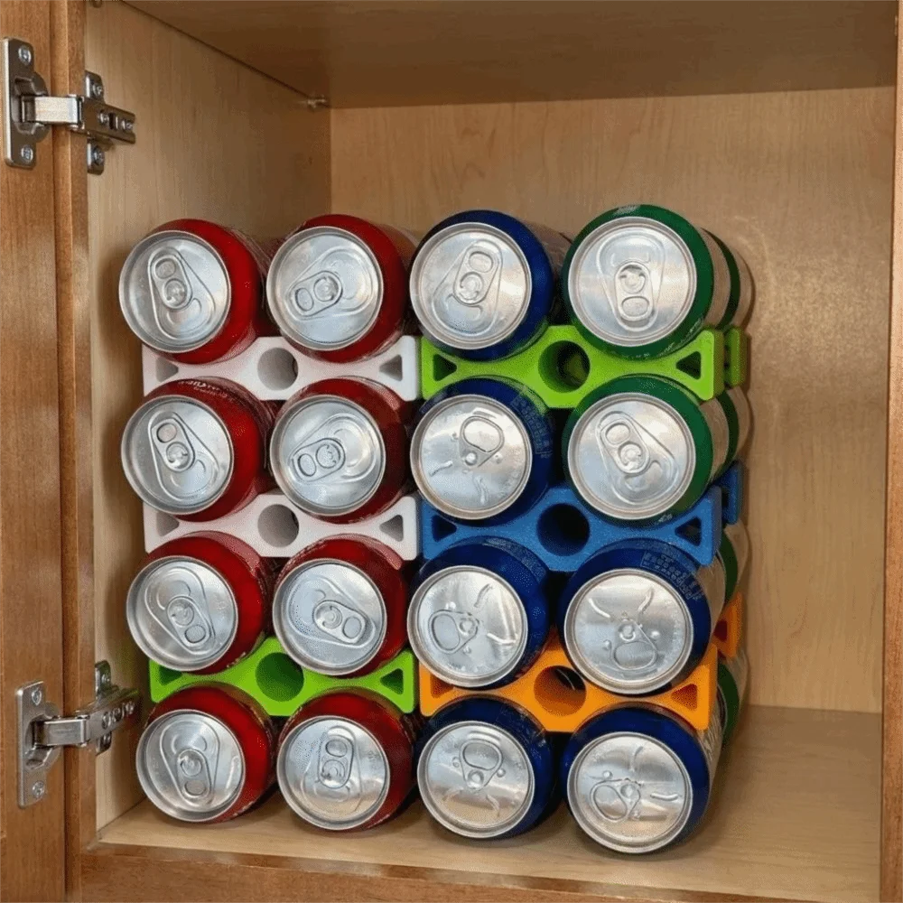 Durable 3D Printed Can Stacker Organizer Stable Plastic Soda Can Stacker Space Saving Soda Can Organizer Fridge