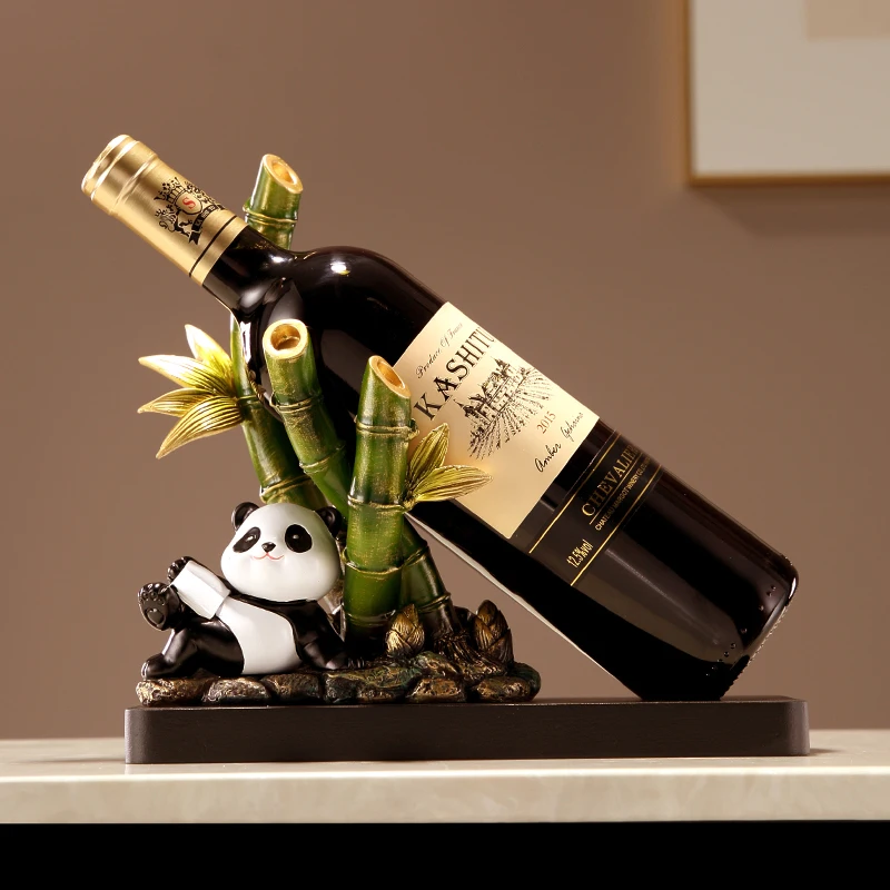 chinese-style-bamboo-panda-wine-rack-home-decorative-accessories-luxury-high-end-wine-glass-stand-resin-material-living-room