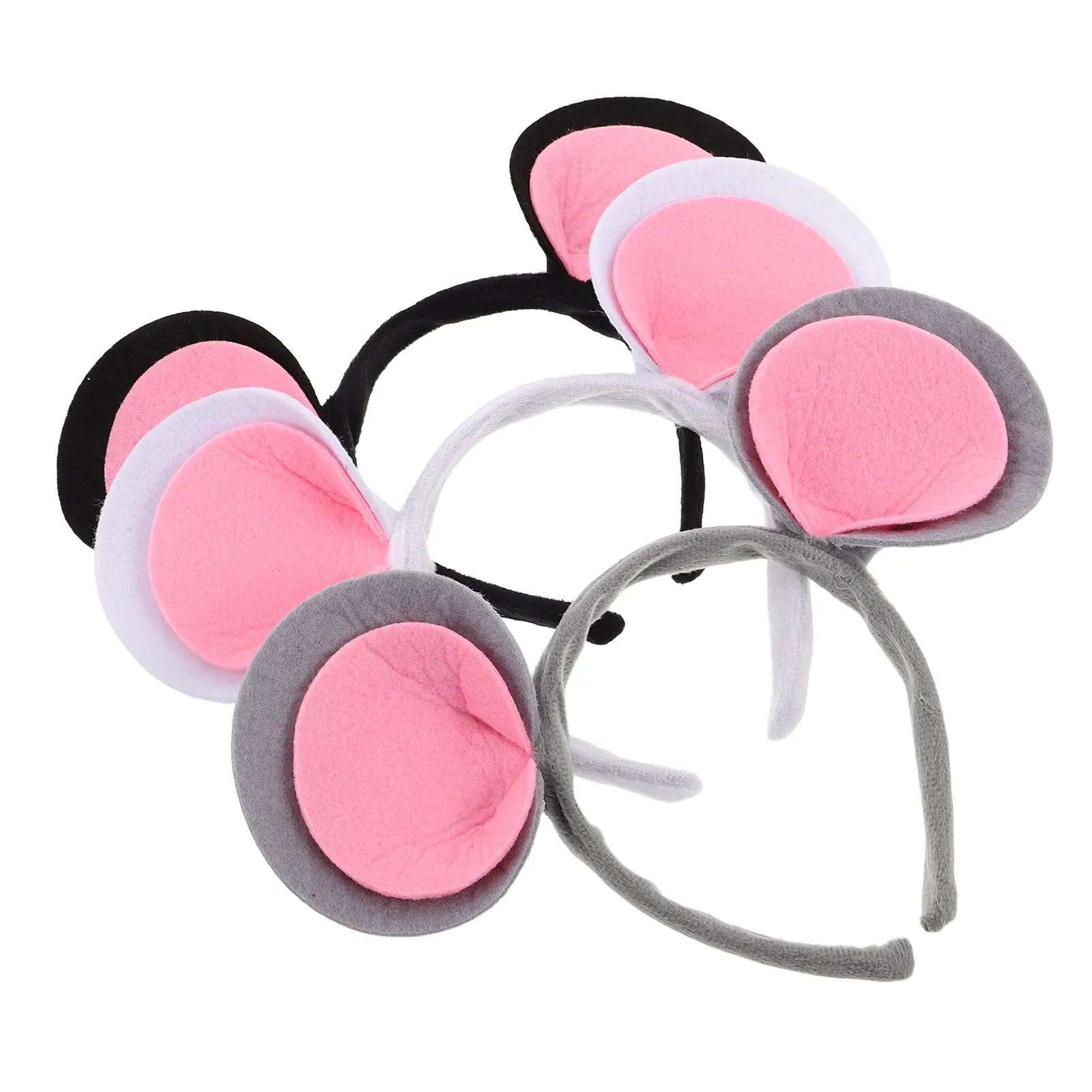 

3Pcs Kids Mouse Ears Headband Cartoon Animal Hairband for Birthday Party Cosplay Carnival Masquerade Dress Up Costume Accessory
