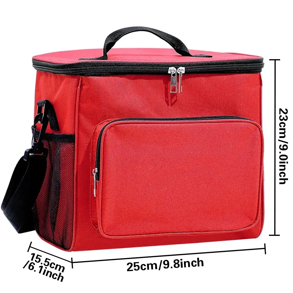 Teenage Lunch Bag with Aesthetic Design Pink Color - Insulated Food Cooler for Organization Flower Color Printing Series
