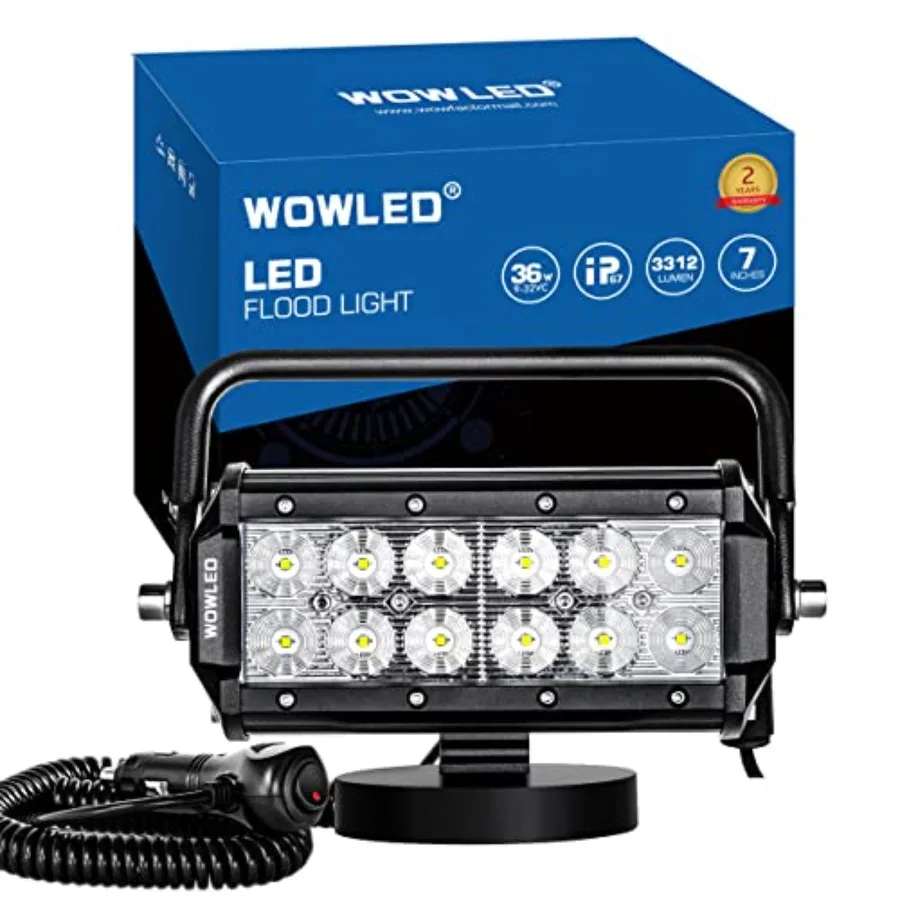 

【Spot goods】36W LED Work Light Magnetic Base Mount Portable LED Light Flood for Car SUV Boat Bar Truck Driving Lamp Fog Lights