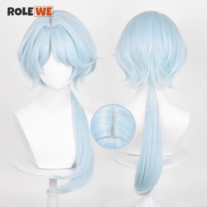 

Misha Cosplay Wig Cosplay 70cm Long Light Blue Misha Cos Anime Wigs Heat Resistant Synthetic Hair Halloween Party Wigs + Wig Cap