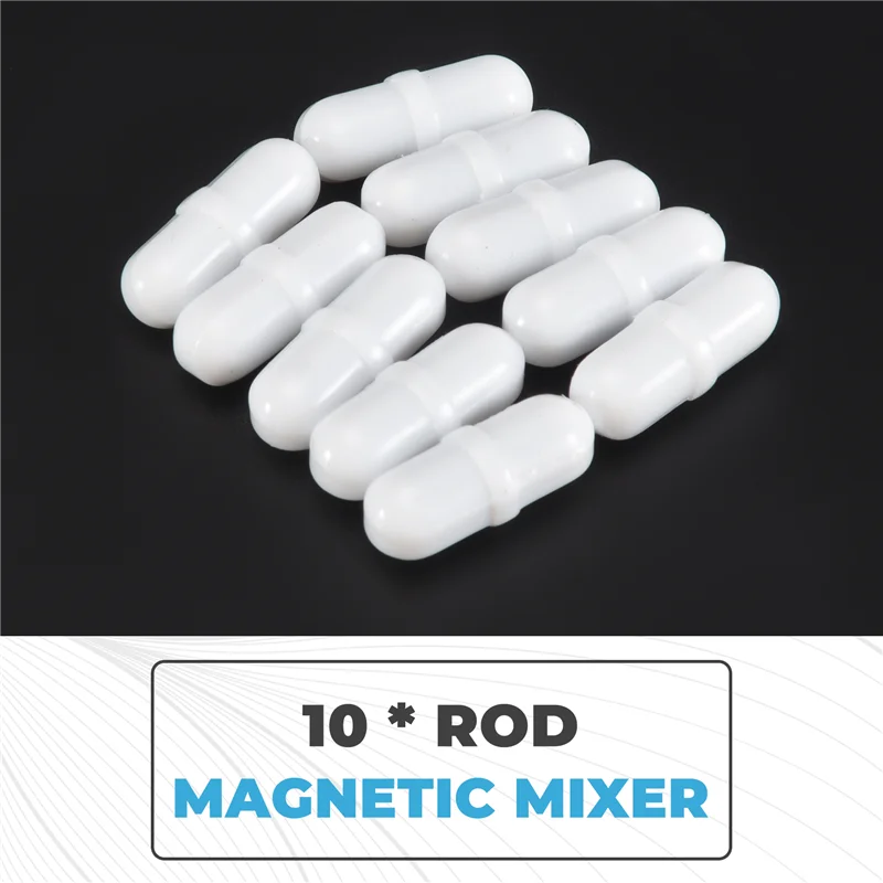 ABKR-10 Pcs 20Mm/0.8 인치 자기 교반기 믹서 교반 막대 실험실 바 교반 플레이트 바