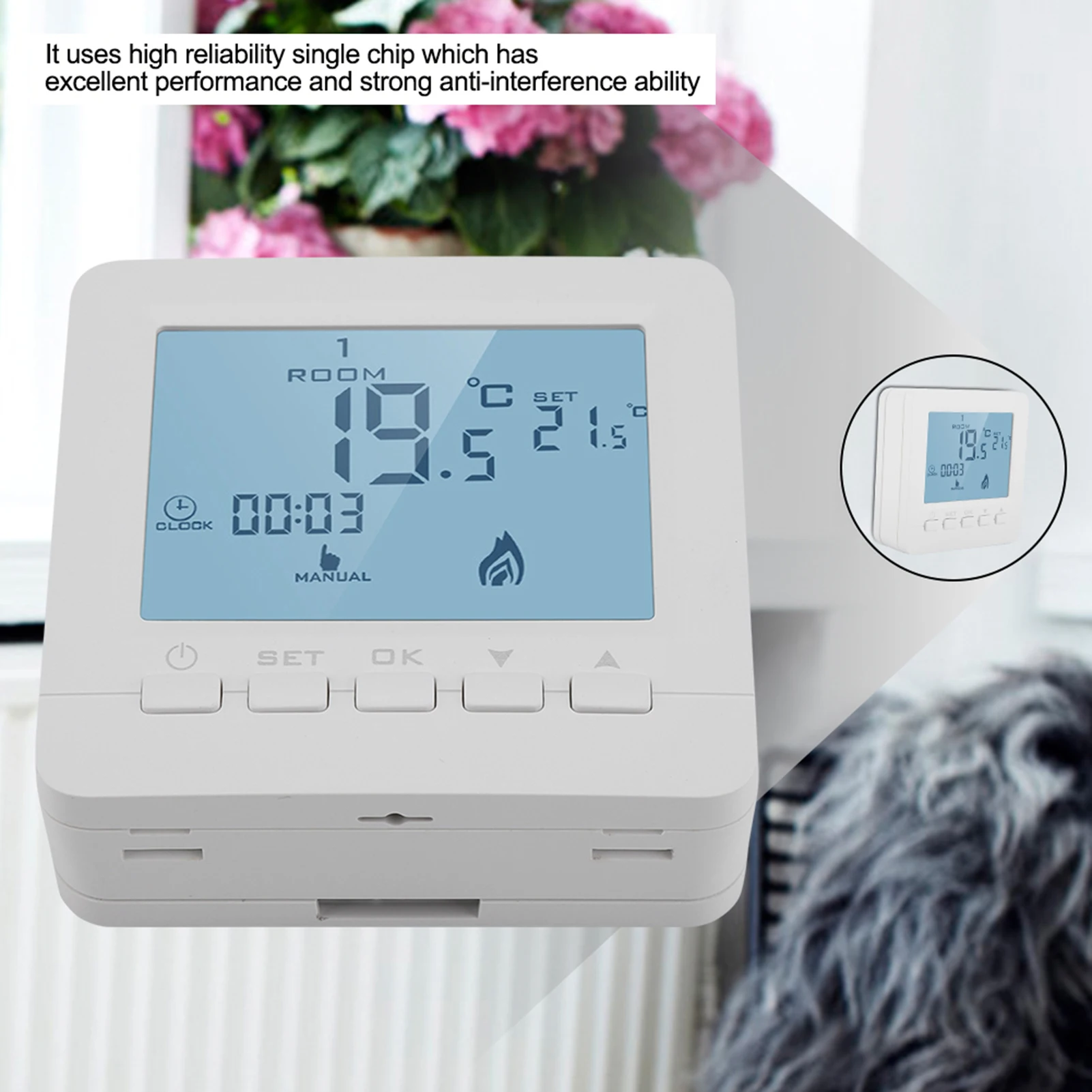 Programmable Thermostat Digital LCD Display Smart Temperature Controller 5A Smart Thermostat Programmable Thermostat Thermostat