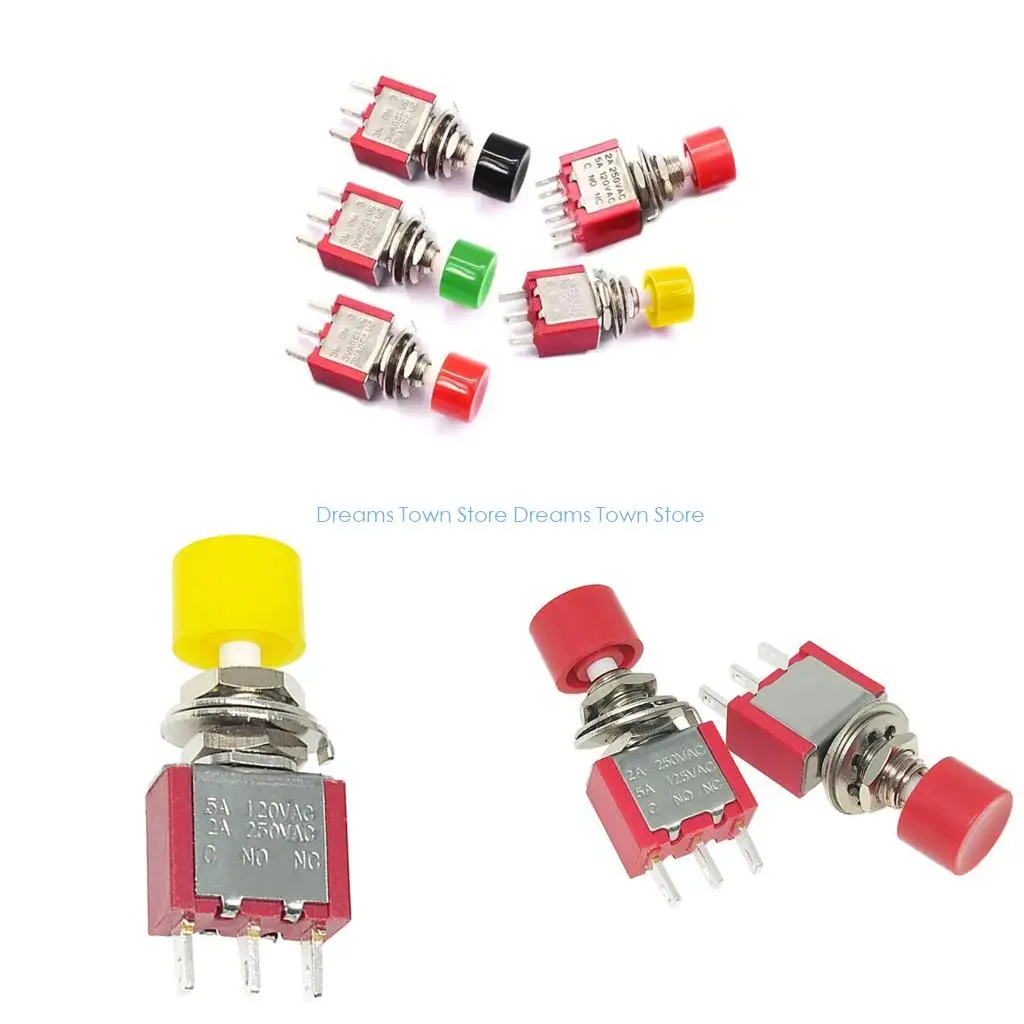 

HX6A Fast Response Momentary Switches PS102 3Pin 6Pin Contacts 250VAC 2A Rating Durability For Electrical Equipment Control