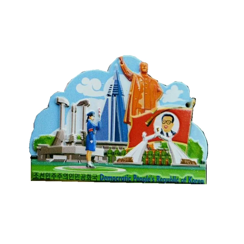 

North Korea Hand-painted 3D Fridge Magnets Switzerland Tourism Souvenirs Refrigerator Magnetic Sticker Home Decor