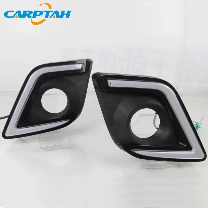 

Car LED DRL 12V Daylights For Toyota Hilux Revo Vigo 2015 2016 Yellow Turn Signal Daytime Running Light Auto Foglamp