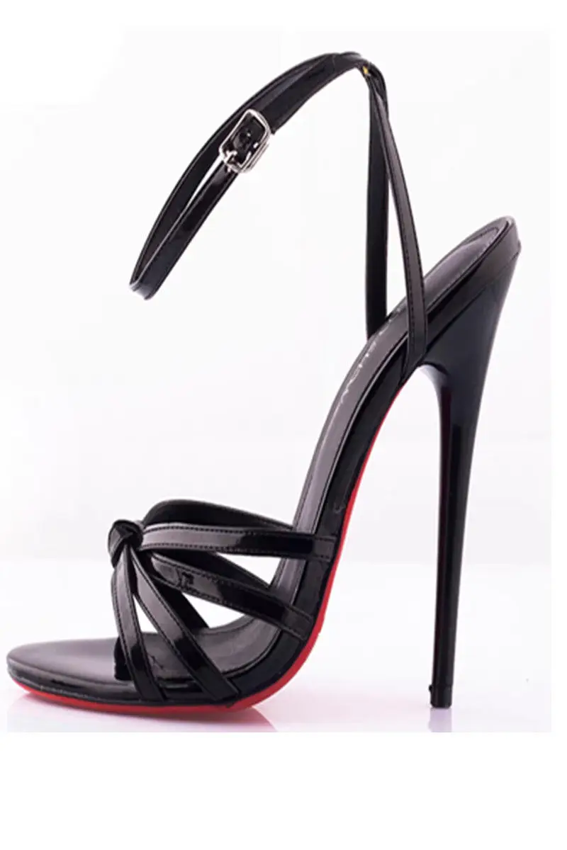 Summer New Sexy Super High Heels 12CM Slim Heel Sandals with Lace Up, Fashionable and Versatile Oversized Shoes in Red 33-46 view 6
