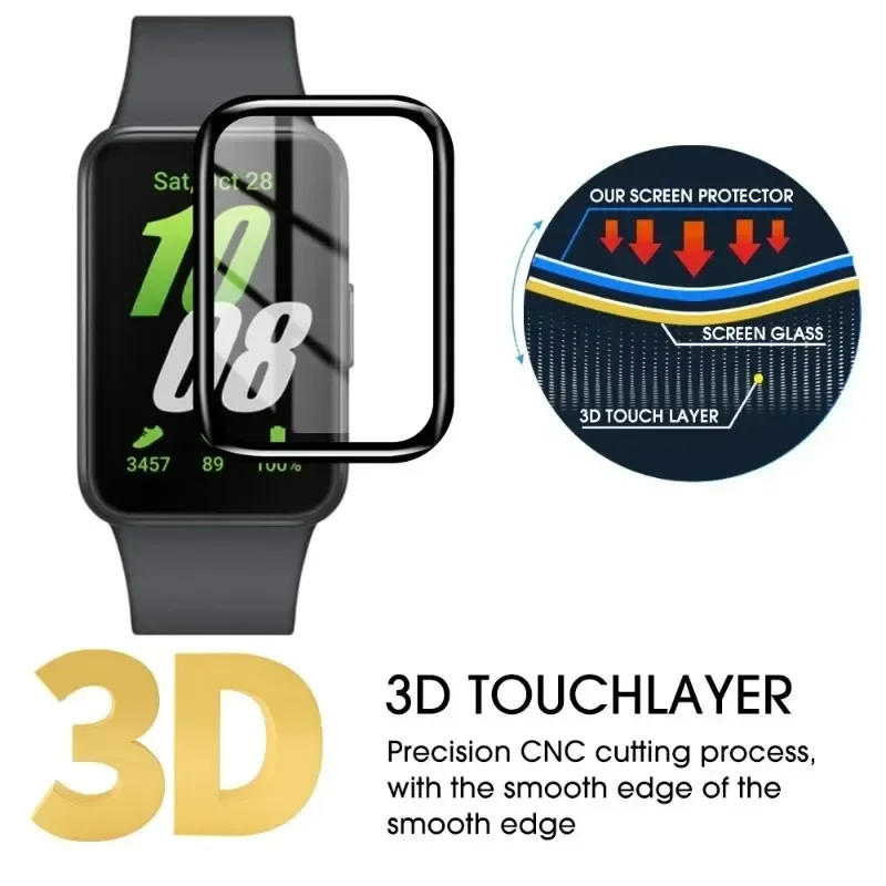 3D Full Coverage for Samsung Galaxy Fit 3 Film Screen Protector Anti-scratch for Galaxy Fit3 Smartwatch Protective Not Glass