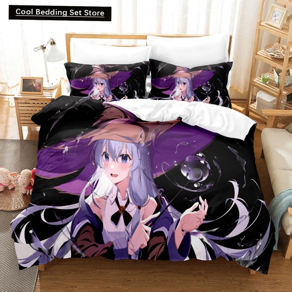 

3D Print Anime Girl The Journey Of Elaina Bedding Sets Duvet Cover Set With Pillowcase Twin Full Queen King Bedclothes Bed Linen