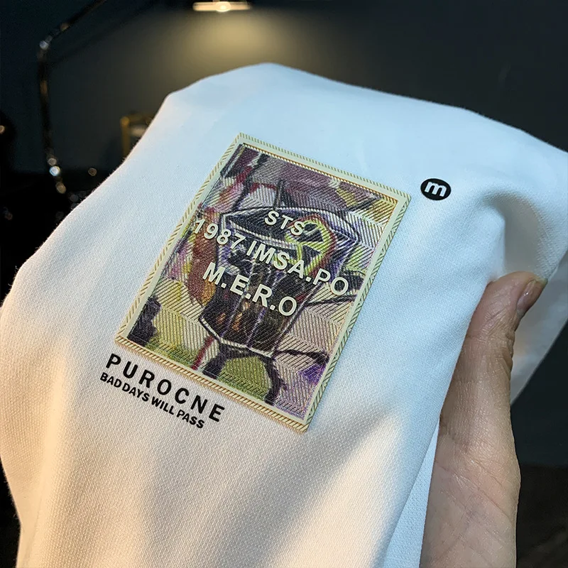 تيشيرت بأكمام قصيرة للرجال في الصيف، رفيع، ممتص للعرق، مسامي، كبير الحجم، فضفاض، بسيط، عصري للرجال