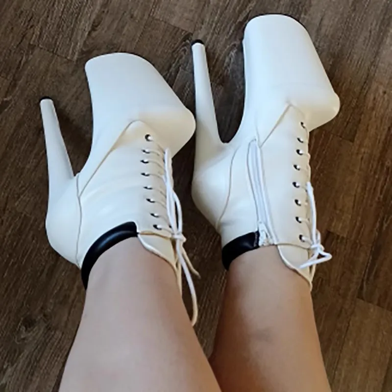 Seksowny Model mody pokazuje PU górne 20CM/8 Cal damskie buty na platformie wysokie obcasy na imprezę buty do tańca na rurze 288