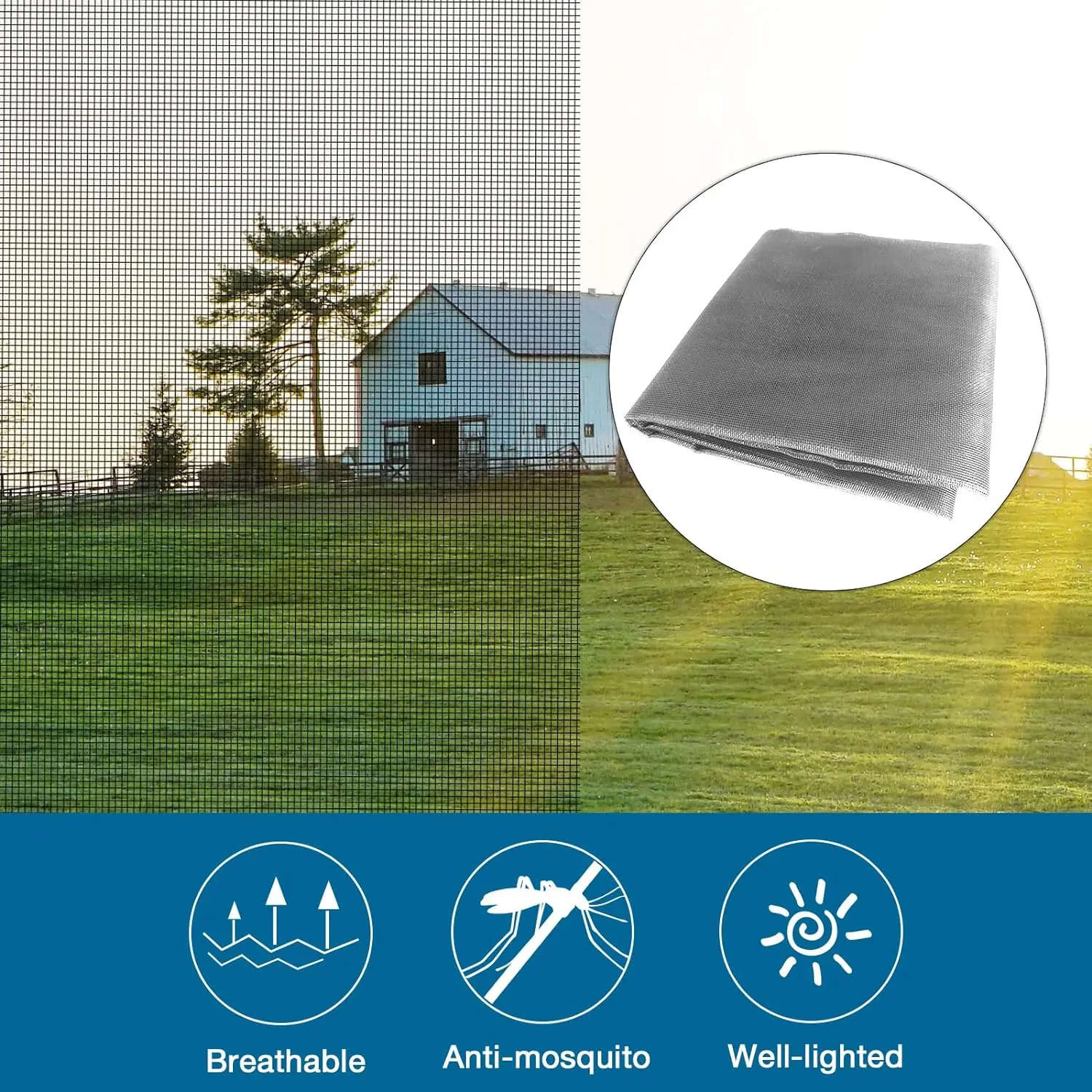 Nano PP Indoor Mosquito Net - Customizable size, invisible mosquito-proof window screen, mosquito-proof, easy to install