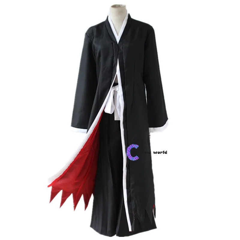 Anime orientalny japoński tradycyjny Kimono samuraj BLEACH Kurosaki Ichigo Cosplay kostiumy szata suknia ze słomkowymi sandałami