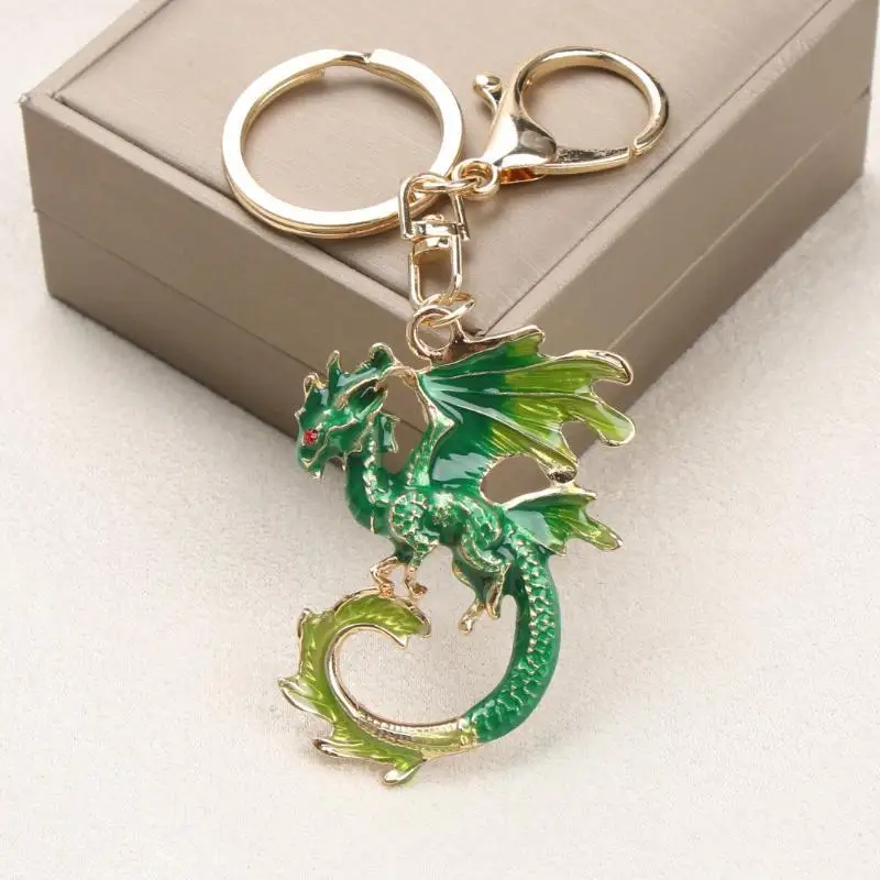 Langlebiges Metall-Fantasy-Drachen-Emaille-Schlüsselanhänger-Set Premium Wyvern-Schlüsselring Taschenanhänger für Autoschlüssel Halloween-Geschenk – Detail 9
