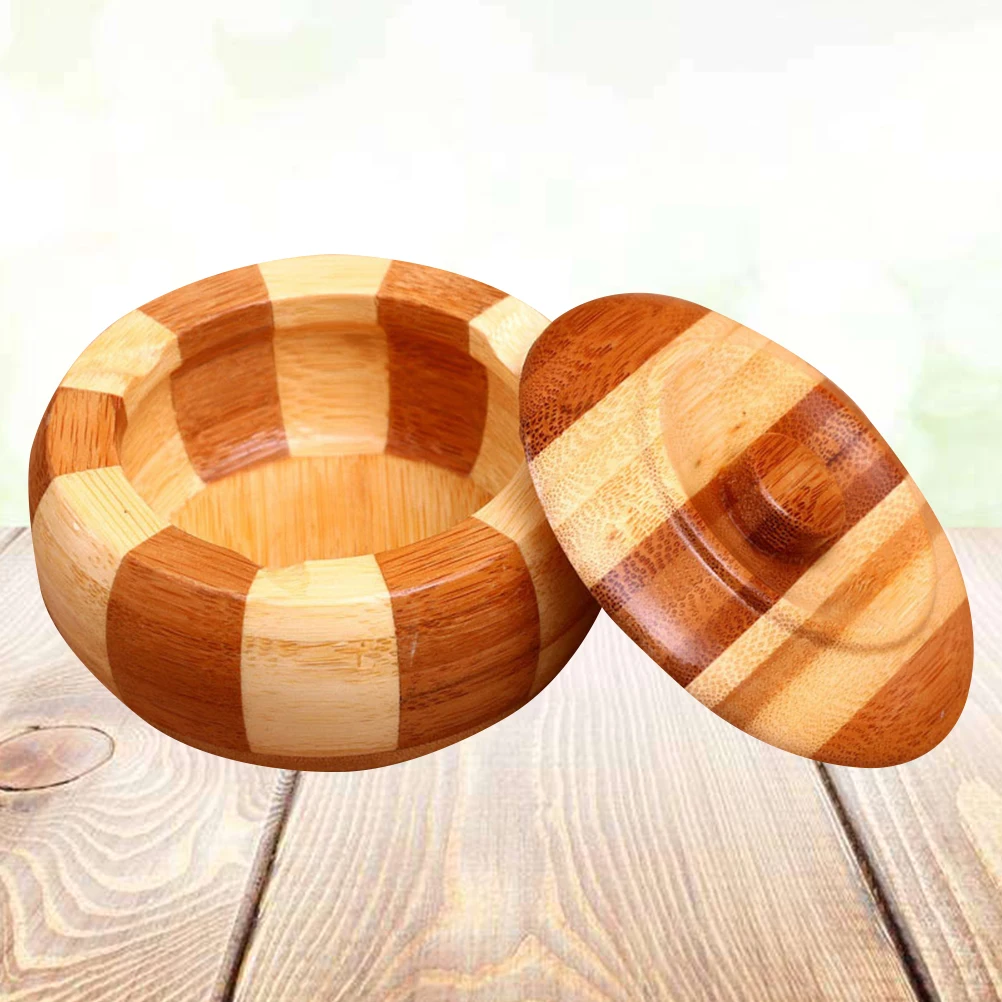 

Apple Shape Bamboo Ashtray Round Polished Lid Wind Resistant Indoor Outdoor Ashes Tray Holder Decorative Home Accessories