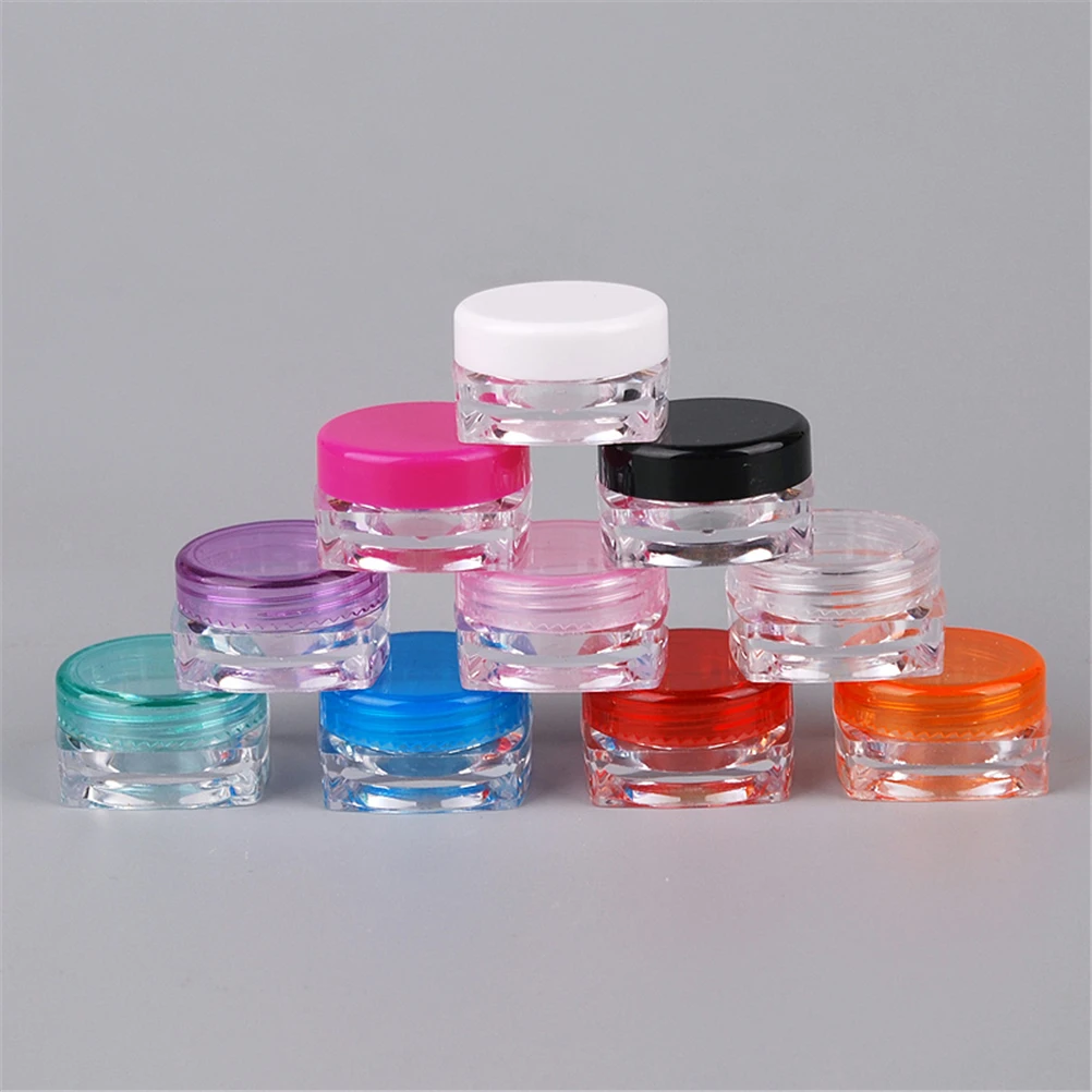 1Pcs transparent small square bottle 5g Cosmetic Empty Jar Pot Eyeshadow Lip Balm Face Cream Sample Container