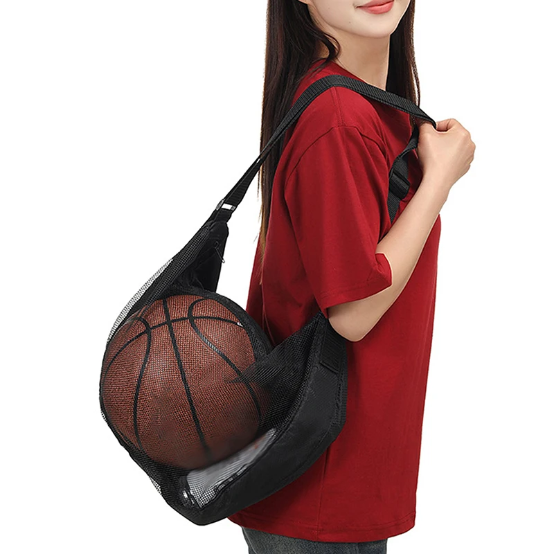Portable Single Ball Bag with Mesh Storage and Zip Pocket for Sports Enthusiasts