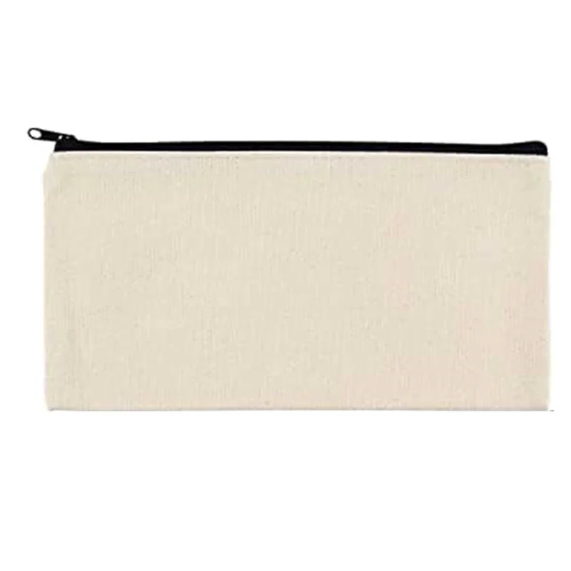 ABQR 12 stuks blanco canvas tassen etui, canvas make-uptassen, effen canvas ritszakjes, voor schilderen, school, organisator