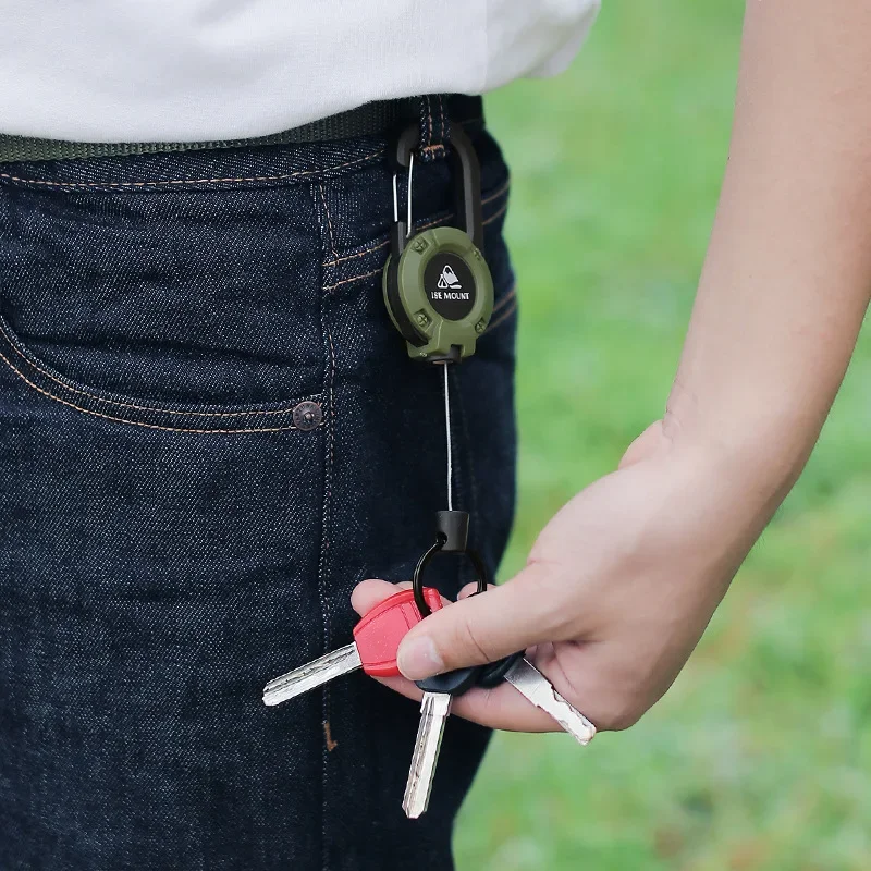 جديد الثقيلة قابل للسحب سحب شارات ID بكرة حلقة تسلق مفتاح سلسلة مفتاح حامل المفاتيح في الهواء الطلق يحمل أدوات متعددة #3